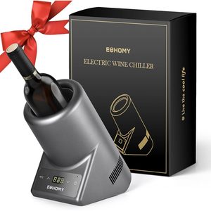 Euhomy Wine Chiller 750ml Portable Single <b>Bottle</b> Cooler for Party Gray Stainless Steel Portable Wine Cooler Stainless Steel Wine - Product Image 1