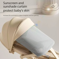 Poussette bébé en alliage d'aluminium 360 °   Siège rotatif pliable à une touche 175 °   Poussette de voyage pour bébé avec siège inclinable, ceinture de sécurité à 5 points et plateau amovible