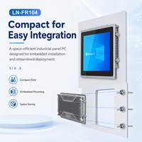 Panel Táctil de Control de Máquinas de 10.4 Pulgadas, Computadora sin Ventilador, HMI, Doble LAN, COM, USB, Compatible con Windows y Linux, PC Táctil Industrial