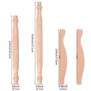 Enrouleur de fil en bois réglable 2-en-1, outil d'enroulement de pelotes en bois de hêtre de 1/1,3 yard pour le filage à la main - Product Image 6