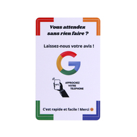 Carte NFC Google pour contrôle d'accès en français, carte PVC NFC 213 avec code QR, 13,56 MHz, logo personnalisé, cartes de revue Google NFC