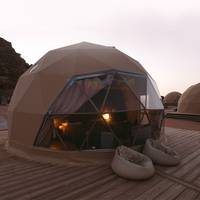 Tenda a Cupola Geodetica in Vetro Personalizzata 5m 6m 7m Esagonale per Feste all'Aperto Casa a Cupola di Lusso per Glamping