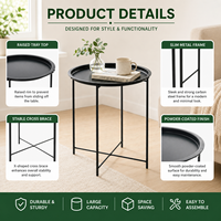 Table basse nordique moderne, petite table d'appoint portable et mobile pour salon, mobilier de maison avec rangement, design en fer forgé