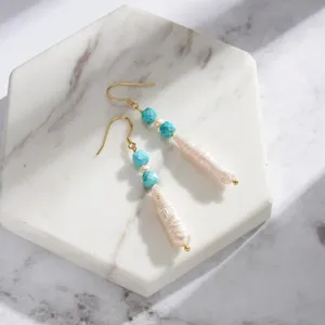 Boucles <span class=keywords><strong>d</strong></span>'oreilles pendantes en <span class=keywords><strong>pierre</strong></span> naturelle pour femmes, perles <span class=keywords><strong>d</strong></span>'eau douce, <span class=keywords><strong>argent</strong></span> sterling 925, style vintage, vente en gros - Product Image 2