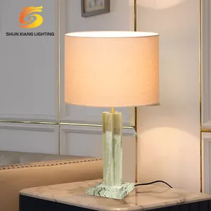 Living Room Quarto Decorativo Cabeceira Tecido Sombra Mármore Branco Fantasia Led Table Lamp