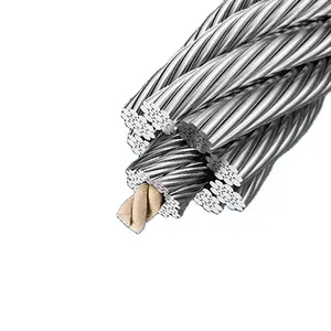 6*7 6*19m Wsc Steel Wire Rope Cable Cord for Lift 2mm 3mm 4mm 5mm 6mm 7mm Elevator Door Gate Operator 6X7 6X19m Manufacturer