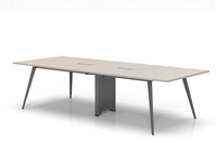 Bureau de conférence commercial simple pour 4 personnes, table de réunion minimaliste, poste de travail pour le personnel, table de bureau avec structure en métal