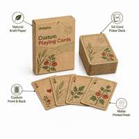 Cartes à Jouer Kraft Thème Récolte avec Logo Personnalisé, Jeu de 54 Cartes Taille Standard Poker pour Campagnes de Marque