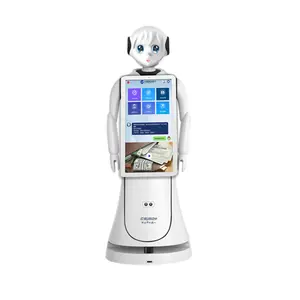 2024 공장 할인 도매 하이 퀄리티 상업용 휴머노이드 서비스 로봇 큰 화면 인사와 안내 고객