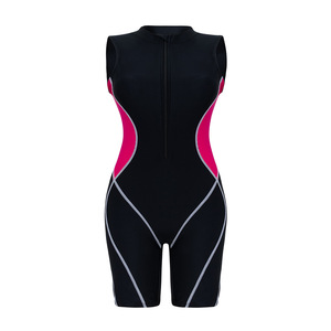 Traje de baño deportivo de una pieza con cremallera y protección solar para <span class=keywords><strong>mujer</strong></span>, ropa de playa para surf y buceo. - Product Image 5