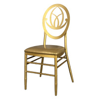 Chaises de décoration de fête en or à dos circulaire, chaises de mariage, mobilier d'hôtel, chaises sillas