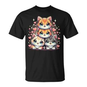 Camiseta con Diseño de Gatos Kawaii, Linda y Promocional - Product Image 1