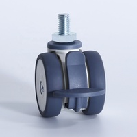 Roulettes médicales et pour mobilier avec frein, à tige filetée, en nylon et caoutchouc, diamètres 50mm, 65mm, 75mm, 100mm, 125mm, du fabricant