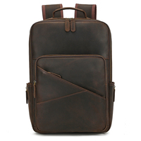 Mode élégante et populaire sacoche pour ordinateur portable Sacs d'école pour hommes en cuir véritable Sacs à dos pour ordinateur portable