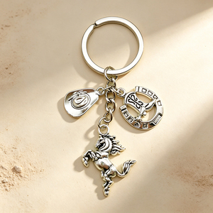 <b>Custom</b> Logo Western Cowboy Metal <b>Keychain</b> Zinc Alloy Vintage Cowboy Hat Pendant Key Ring Fashion Accessory Gift - Product Image 4