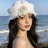 Sombreros y Gorras de Encaje Floral Estilo Marinero Vintage Francés al por Mayor con Logotipo Personalizado para Mujer, Vacaciones