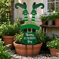 Décoration de jardin résistante aux intempéries en fer forgé pour la fête de la Saint-Patrick, idéale pour la véranda et le jardin, décoration saisonnière pour fêtes