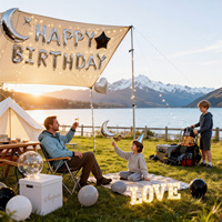Ballon en aluminium en forme de bouteille de whisky, thème argenté, ensemble de ballons Joyeux Anniversaire et Saint-Valentin, guirlande lumineuse LED, pour fêtes d'adultes et d'enfants