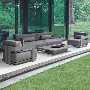 Ocio al aire libre Teca Patio Jardín Balcón Todo clima Patio Aleación de aluminio Madera Impermeable y Protector solar Muebles - Product Image 2