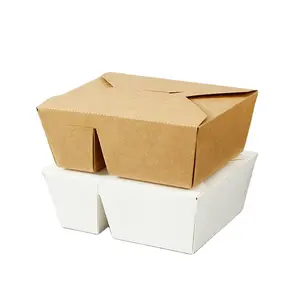 테이크 아웃 포장 상자 크래프트 테이크 아웃 상자 구획 1000ml 옥수수 전분 100% 분해성 테이크 아웃 도시락 식품 포장