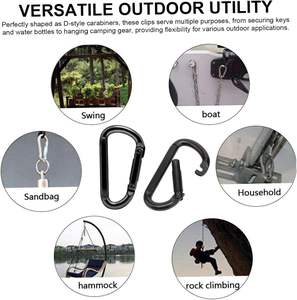 Grosir 6cm 2.3 inci datar d-ring kustom terukir aluminium kapasitas besar ringan gantungan kunci Hook Carabiner luar ruangan Hiking - Product Image 5