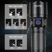 Lampe torche rechargeable super lumineuse à zoom, en alliage d'aluminium, faisceau laser longue portée, lampe de poche de qualité supérieure pour le camping en plein air