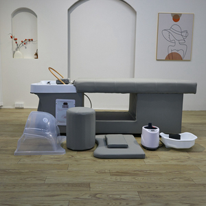 Fauteuil de lavage capillaire SPA moderne en similicuir pour salon de beauté et hôtel, avec fonction massage et traitement du cuir chevelu japonais - Product Image 6