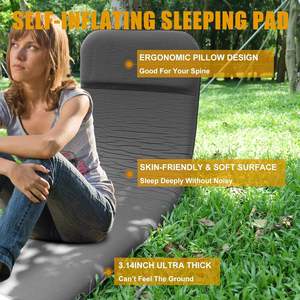 Matelas de couchage auto-gonflant en mousse à mémoire de forme ultra-fine de 3,14 po avec pompe électrique intégrée, compact <span class=keywords><strong>pour</strong></span> le camping, la randonnée et le backpacking - Product Image 5