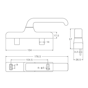 Accessoires pour portes et fenêtres Fenêtre en aluminium Cremone Poignée à deux <span class=keywords><strong>fourches</strong></span> ABX045 vers Bahreïn Koweït Moyen-Orient - Product Image 2