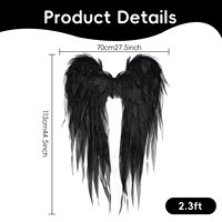 Ailes en tissu organza taille L 113*70CM, ailes de carnaval d'Halloween, costume de luxe, ailes d'ange pour événements de cosplay, fêtes d'Halloween