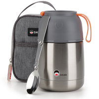 Pot alimentaire isolé en acier inoxydable 304 de conception classique avec cuillère Récipients thermos à déjeuner sous vide étanches pour repas chauds