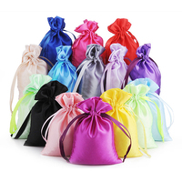 Vente chaude Logo Personnalisé Satin Bijoux Pochette pour Cheveux Perruque Extension Emballage Bijoux Cordon Sacs Qualité Soie Emballage