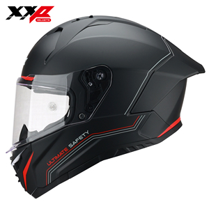 Casque de moto intégral XXR, design noir et rouge, visière transparente, sécurité ultime, DOT ABS, casque de moto toutes saisons - Product Image 1
