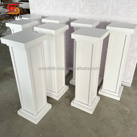 Columnas Romanas Cuadradas de PVC Blanco al por Mayor para Decoración de Pasillos de Boda, Camino de Mesa para Pastel, Pedestal para Fiestas