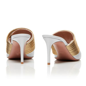 Décolleté da donna eleganti in pelle PU bianca con cinturino in oro con tacco <span class=keywords><strong>a</strong></span> <span class=keywords><strong>spillo</strong></span> e tacco <span class=keywords><strong>a</strong></span> <span class=keywords><strong>spillo</strong></span> - Product Image 5