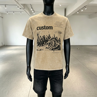 T-shirt surdimensionné personnalisé 100% coton, T-shirt imprimé vintage en coton biologique, Vêtements en gros à bas prix, T-shirt délavé à l'acide