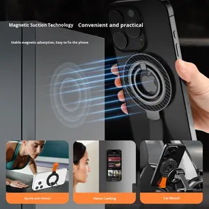 調整可能な金属電話リングキックスタンドスマートトラッキング対応MagSafeアクセサリーiPhone 16 Pro Maxシリコーンループ用 - Product Image 3