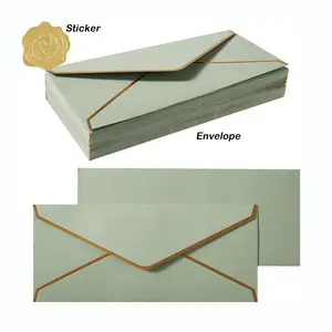 पत्र प्रमाणपत्र उपहार पैकेजिंग के लिए स्टिकर सीलिंग के साथ कस्टम आधुनिक लिफाफे