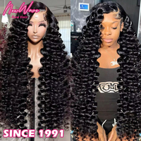 Nouvelles perruques Lace Front NewWave en cheveux humains brésiliens vierges, cuticules alignées, dentelle HD transparente, double tirage, longues, rouges/noires, sans colle 4x4