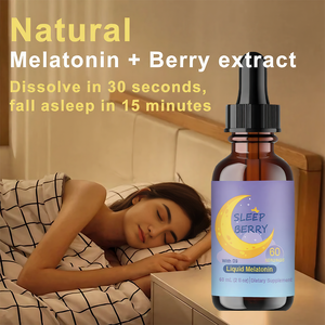 Gouttes de mélatonine liquide OEM 60 ml, complément alimentaire pour le sommeil avec vitamine D3, L-théanine, extrait de sureau, saveur naturelle de baies - Product Image 4