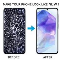 Écran LCD d'origine Crystal avec numériseur et châssis complet pour Samsung Galaxy A55 SM-A556B – Pièce de rechange