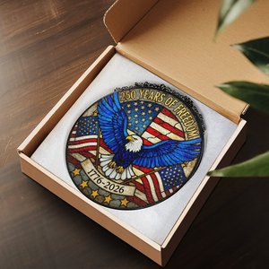 American Independence Stained Glass Suncatcher 250 Years <b>Freedom</b> Eagle Design Hanging <b>Art</b> Decor - Product Image 4