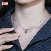 Collier GIGAJEWE en moissanite blanche taille nuage 2 carats, couleur D, or massif 9K 14K 18K, pendentif nuage de pluie, bijoux personnalisés