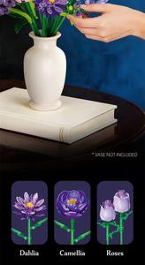 Bloques <span class=keywords><strong>de</strong></span> Construcción JJ9258 <span class=keywords><strong>de</strong></span> <span class=keywords><strong>Ramo</strong></span> <span class=keywords><strong>de</strong></span> Flores Púrpuras para Decoración del Hogar, Regalo, Arreglo Floral Artificial, Juguetes DIY Hechos en Casa - Product Image 4