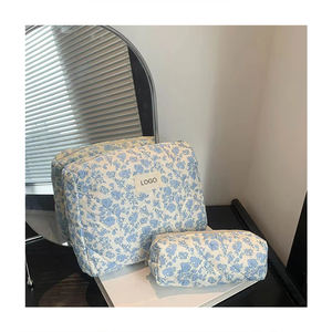 工厂OEM ODM定制蝴蝶结绗缝化妆包套装大容量拉链化妆包旅行化妆化妆包 - Product Image 3