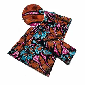 100% polyester african fabrics real wax cotton double-sided printed national dress garment imitation batik african wax fabric