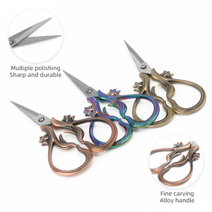 JP <span class=keywords><strong>กรรไกร</strong></span>ตัดเย็บแบบเรโทรกรรไกรปักลายรูปกล้วยไม้สแตนเลสแนววินเทจสไตล์ยุโรป - Product Image 2