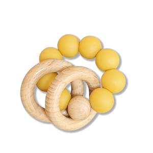 Mordedores <span class=keywords><strong>de</strong></span> Silicona <span class=keywords><strong>para</strong></span> Bebés, Mordedor <span class=keywords><strong>de</strong></span> Silicona sin BPA con Anillo <span class=keywords><strong>de</strong></span> Madera <span class=keywords><strong>para</strong></span> Calmar las Encías <span class=keywords><strong>de</strong></span> los Bebés - Product Image 3