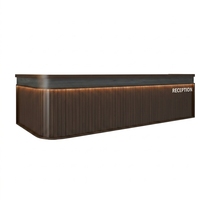 Comptoir en bois courbé de style européen moderne minimaliste pour hôtel, restaurant, café, salon de thé, salle de billard, réception
