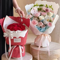 Papier à pétales gaufré, papier d'emballage Fenghua épaissi pour bouquets, matériau floral imperméable fait main pour les fleuristes